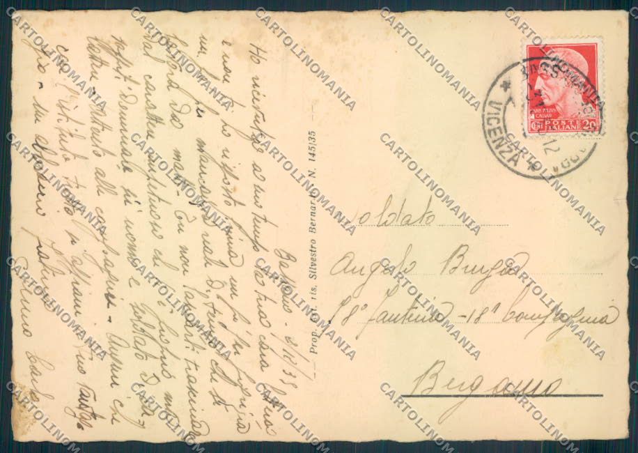 Vicenza Bassano del Grappa STRAPPO FG cartolina ZF1774 – retro