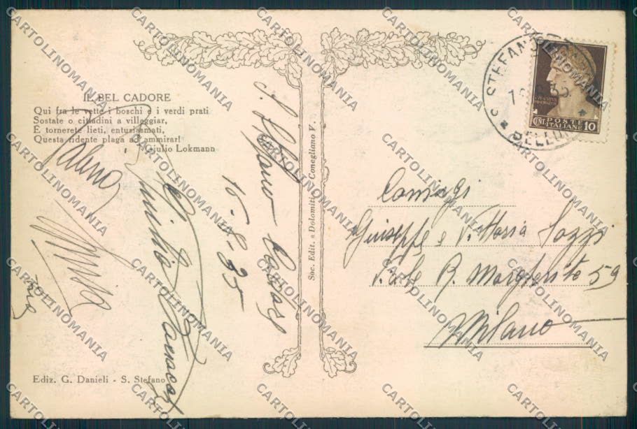 Belluno Campolongo Cadore FG cartolina ZF1781 – retro