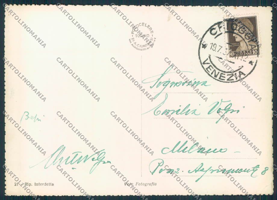 Venezia Chioggia foto FG cartolina ZF1792 – retro