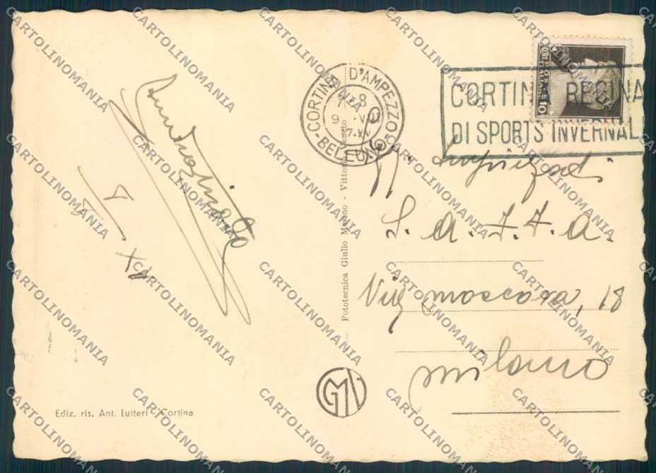 Belluno Cortina D'Ampezzo FG cartolina ZF1805 – retro