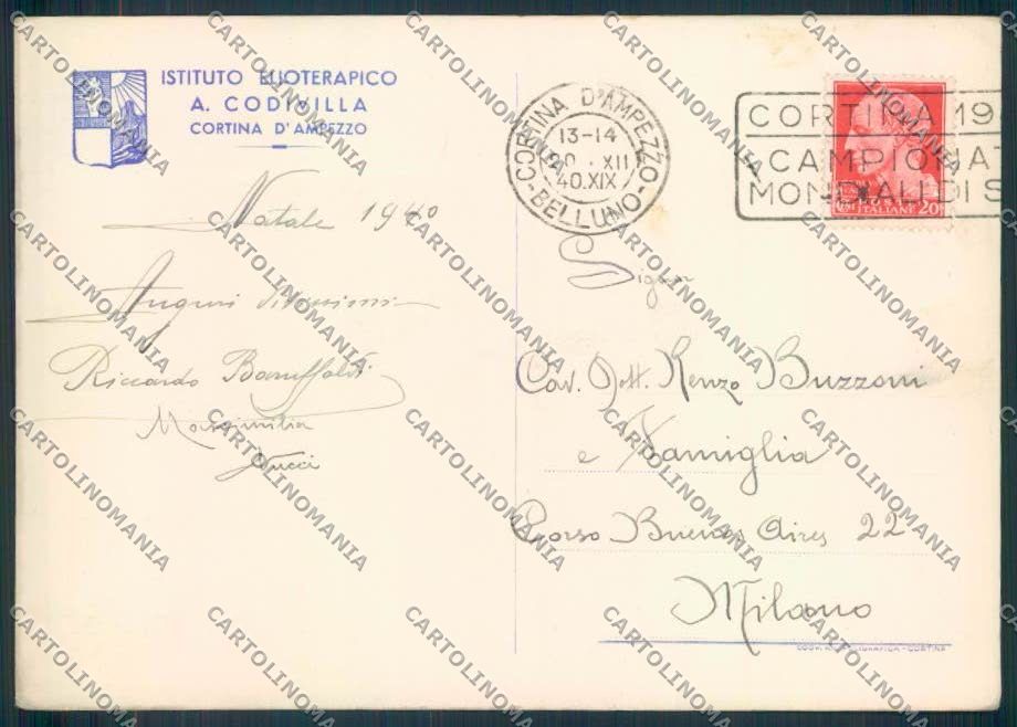 Belluno Cortina D'Ampezzo FG cartolina ZF1813 – retro