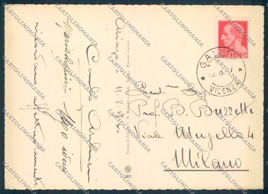 Vicenza Gallio FG cartolina ZF1842 – retro
