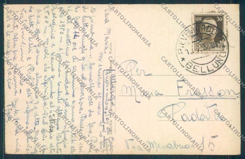 Belluno Pieve di Cadore cartolina ZF1884 – retro