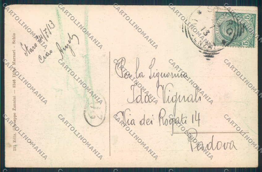 Vicenza Recoaro cartolina ZF1902 – retro