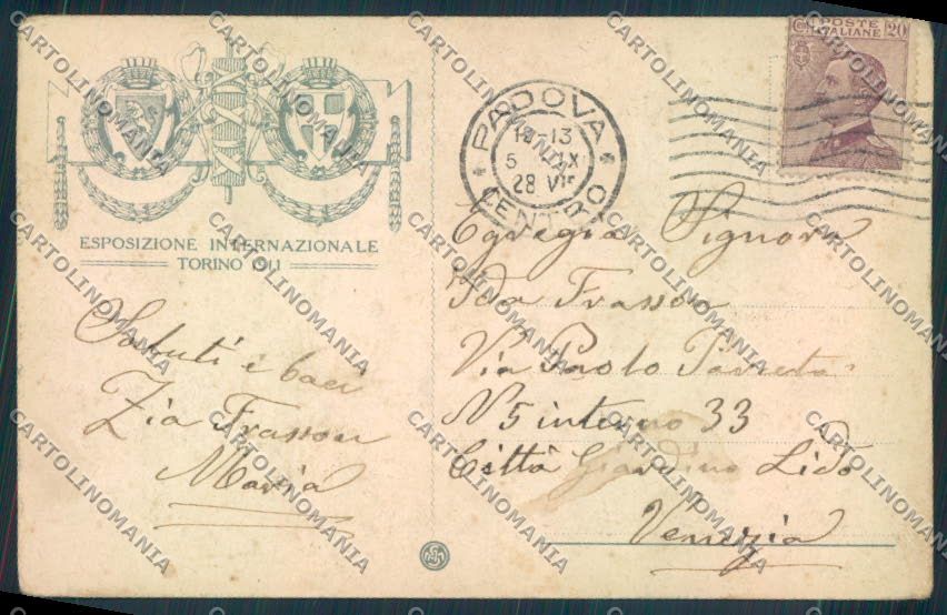Torino città ABRASA cartolina ZF1907 – retro