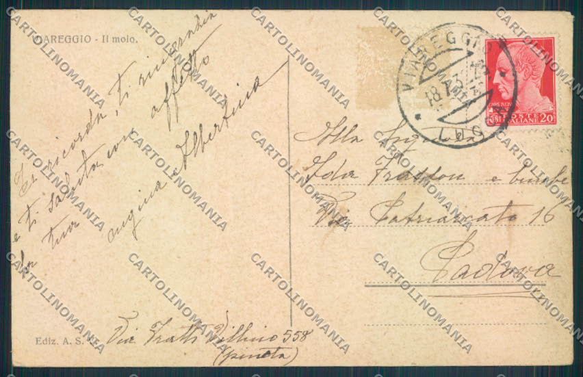 Lucca Viareggio cartolina ZF1934 – retro