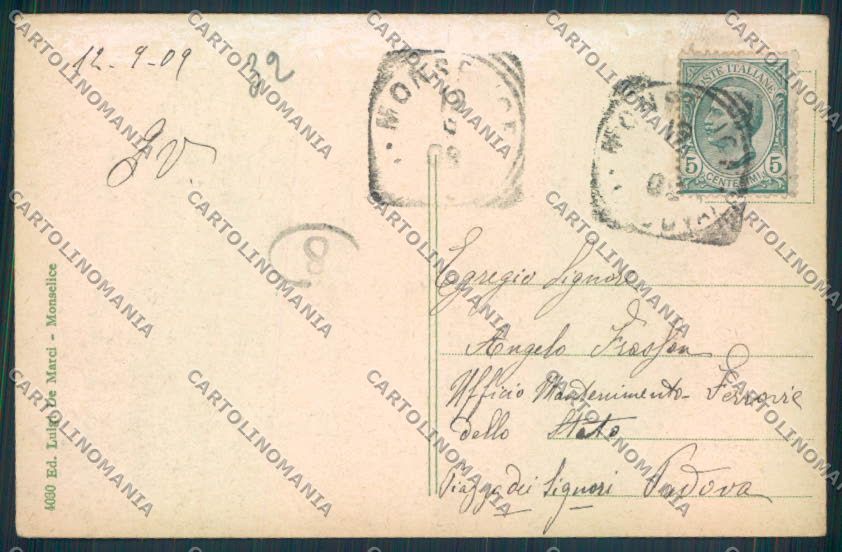 Padova Monselice cartolina ZF1938 – retro