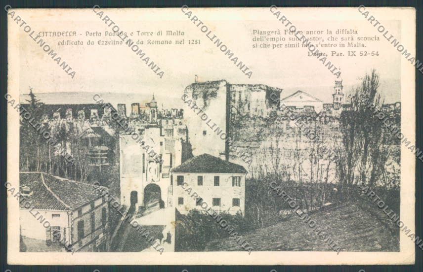 Padova Cittadella Dante cartolina ZF1940 – fronte