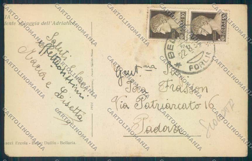 Rimini Bellaria SCOLLATA cartolina ZF1971 – retro