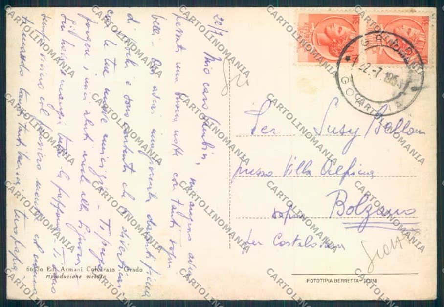 Gorizia Grado SCOLLATA FG cartolina ZF1973 – retro