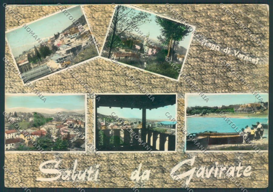 Varese Gavirate Saluti da PIEGA foto FG cartolina ZF2025 – fronte