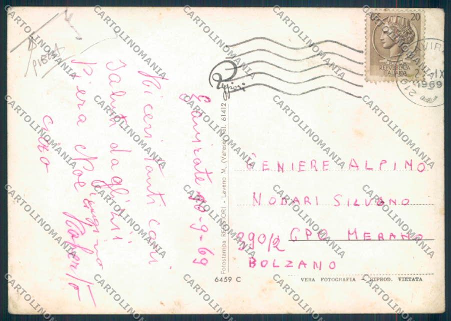 Varese Gavirate Saluti da PIEGA foto FG cartolina ZF2025 – retro