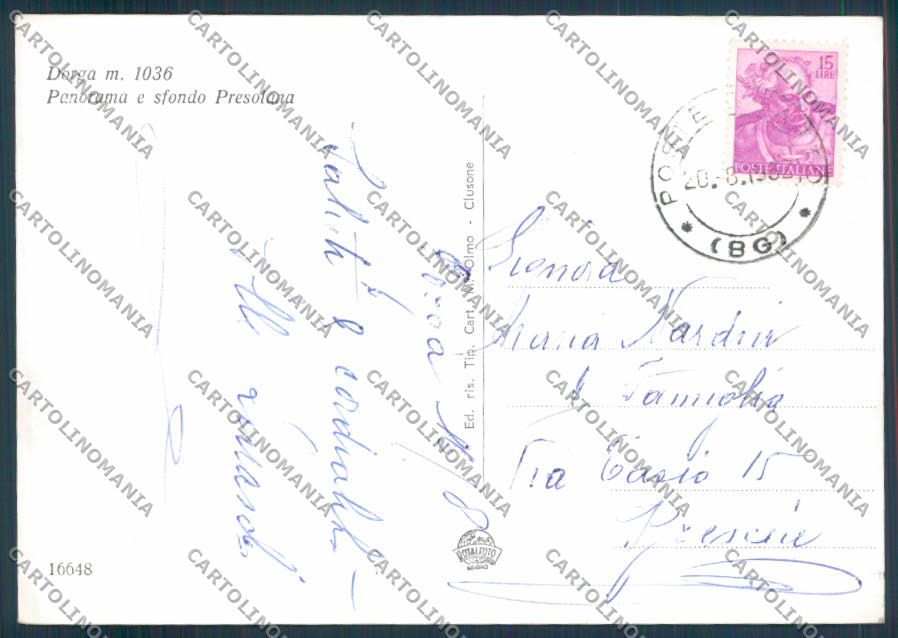 Bergamo Dorga foto FG cartolina ZF2051 – retro