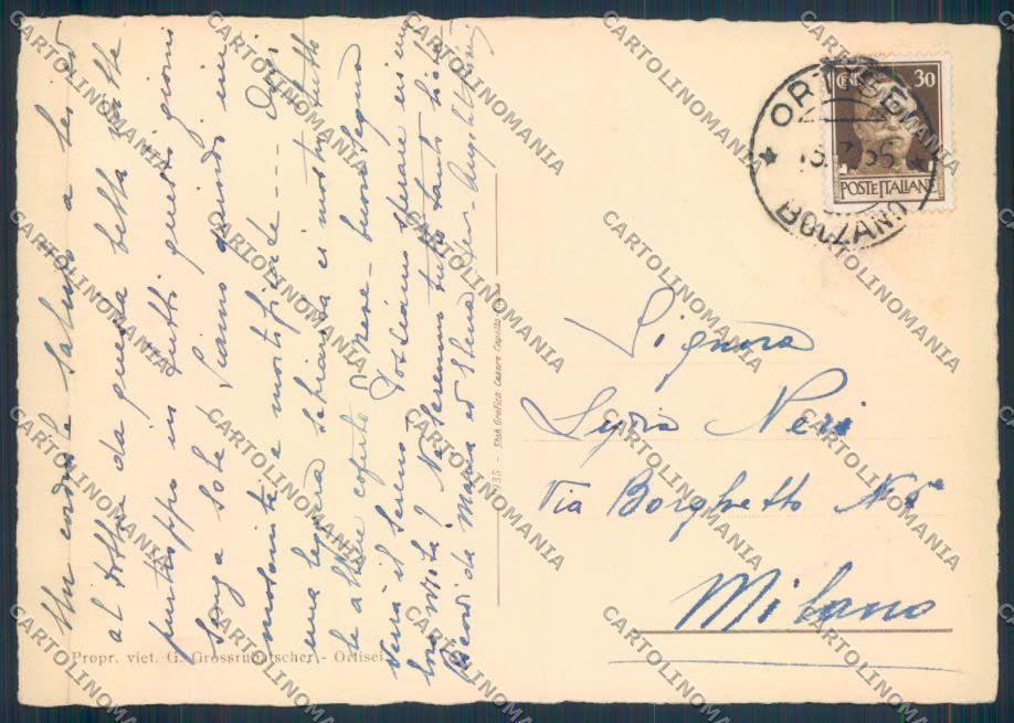 Bolzano Ortisei FG cartolina ZF2098 – retro