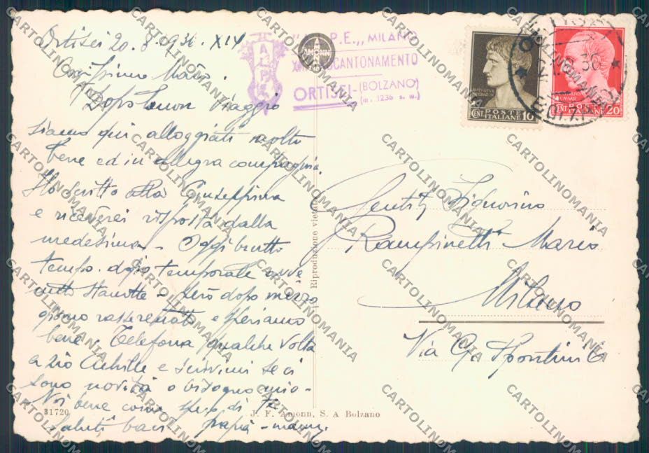Bolzano Ortisei FG cartolina ZF2099 – retro