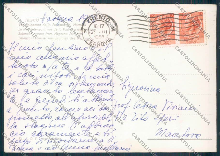 Trento città FG cartolina ZF2118 – retro