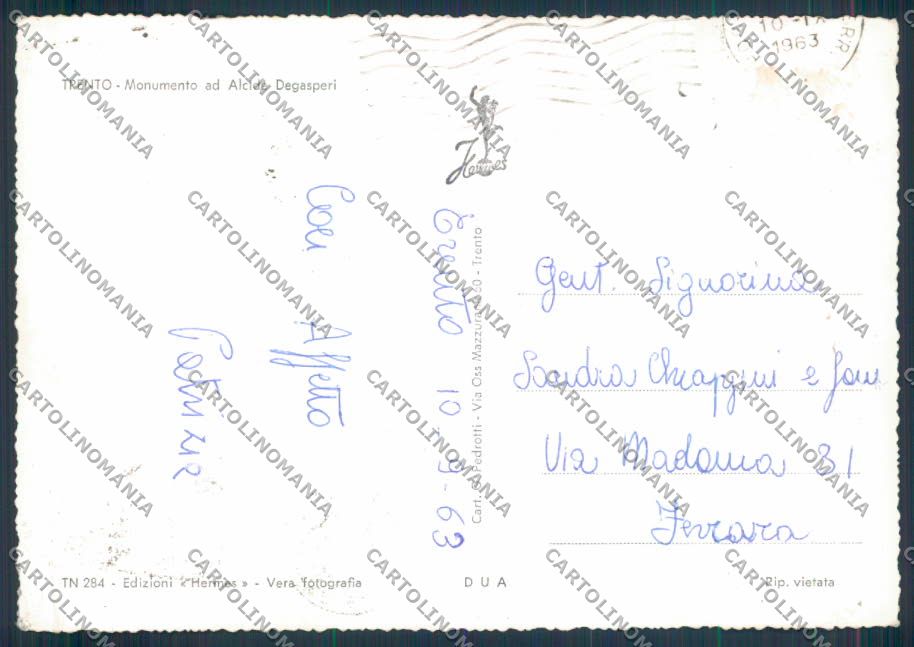 Trento città foto FG cartolina ZF2146 – retro