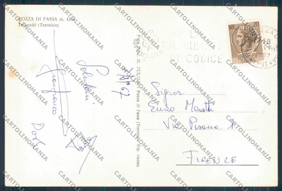 Trento Pozza di Fassa foto FG cartolina ZF2148 – retro