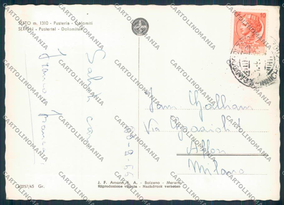 Bolzano Sesto Sexten foto FG cartolina ZF2152 – retro