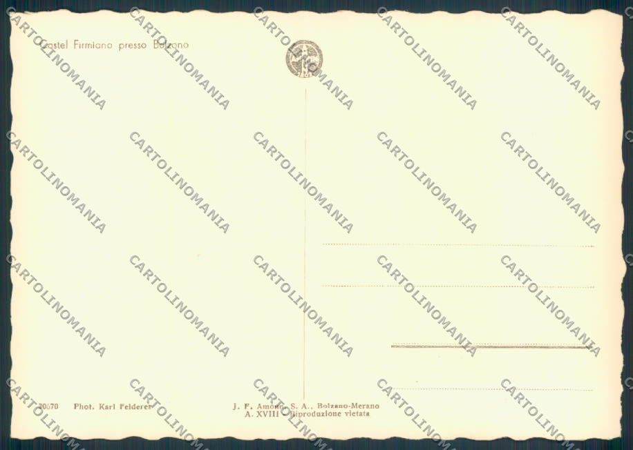 Bolzano Castel Firmiano foto FG cartolina ZF2176 – retro