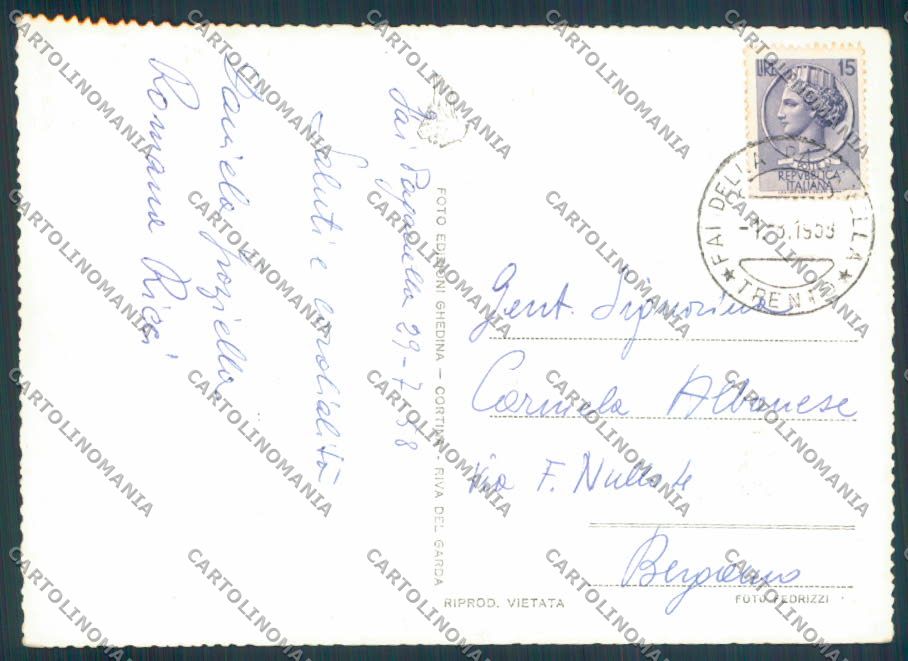 Trento Fai della Paganella foto FG cartolina ZF2196 – retro