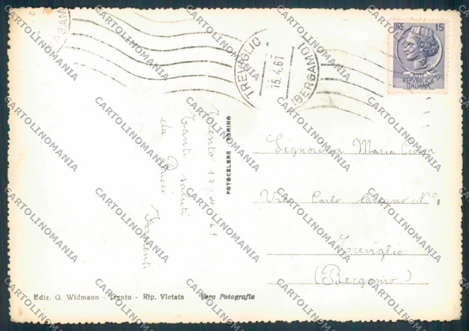 Trento città foto FG cartolina ZF2197 – retro