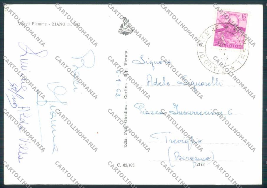 Trento Ziano foto FG cartolina ZF2202 – retro