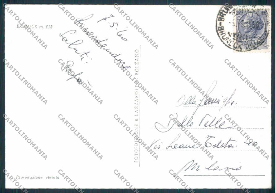 Bolzano Brunico foto FG cartolina ZF2210 – retro