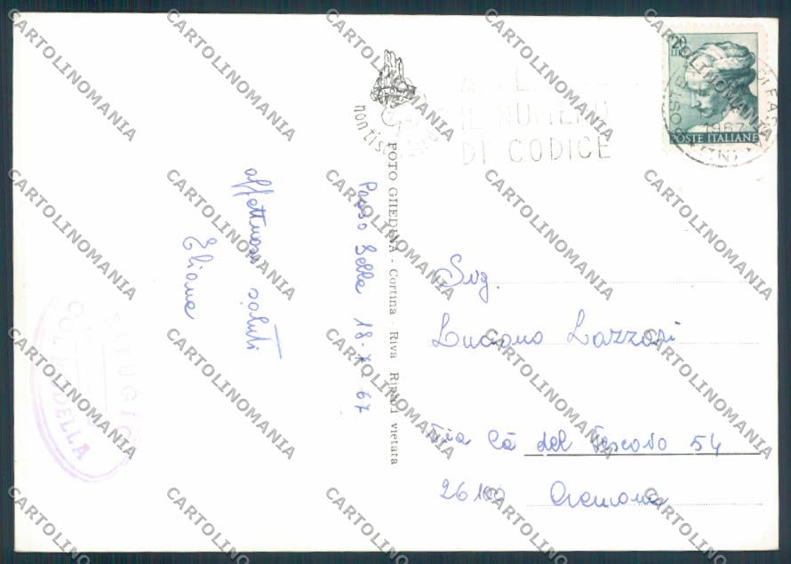 Trento Passo Sella foto FG cartolina ZF2234 – retro