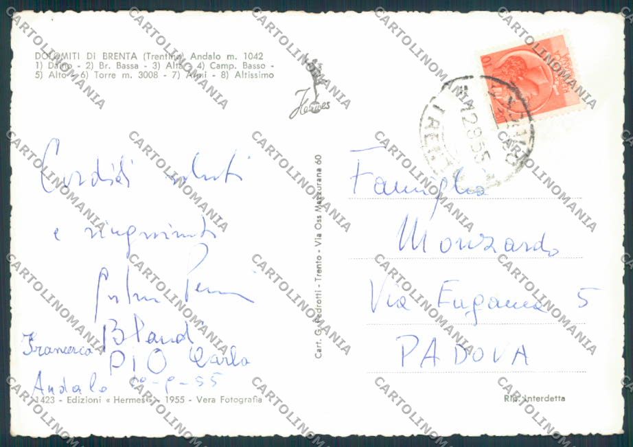 Trento Andalo foto FG cartolina ZF2245 – retro