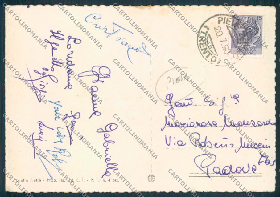 Trento Pieve Tesino PIEGA foto FG cartolina ZF2250 – retro