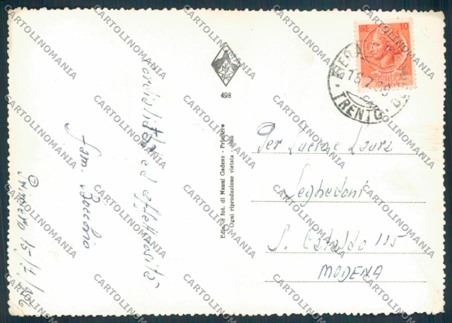 Trento Primiero foto FG cartolina ZF2263 – retro
