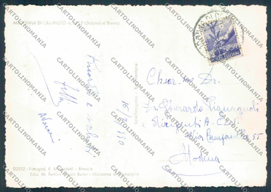 Trento Madonna di Campiglio foto FG cartolina ZF2268 – retro