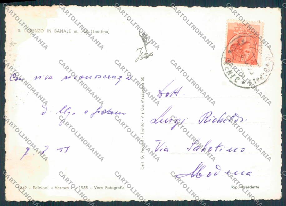 Trento San Lorenzo Banale foto FG cartolina ZF2287 – retro