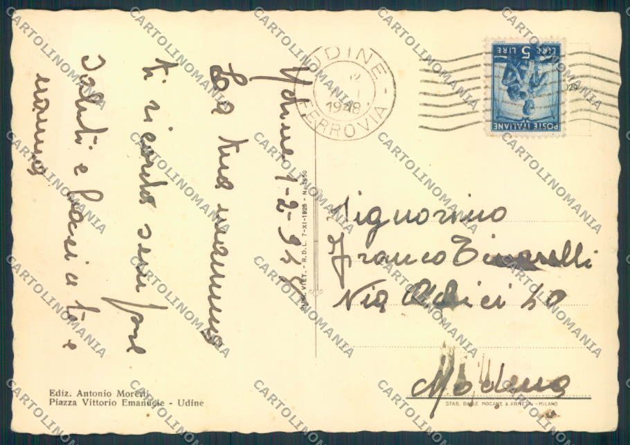 Udine città FG cartolina ZF2328 – retro