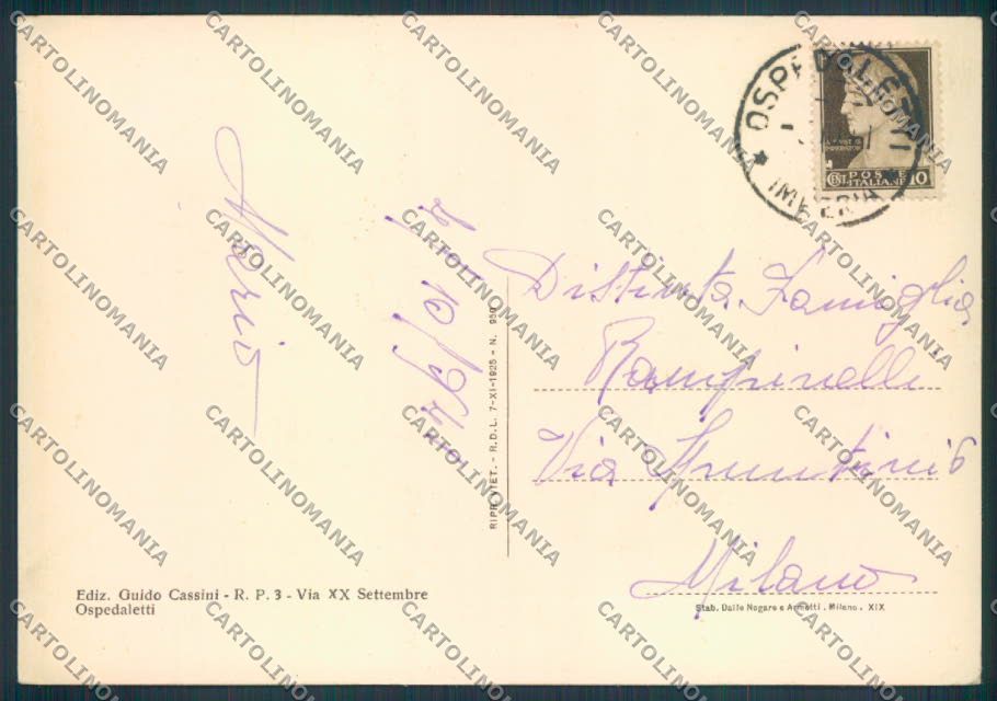 Imperia Ospedaletti FG cartolina ZF2428 – retro