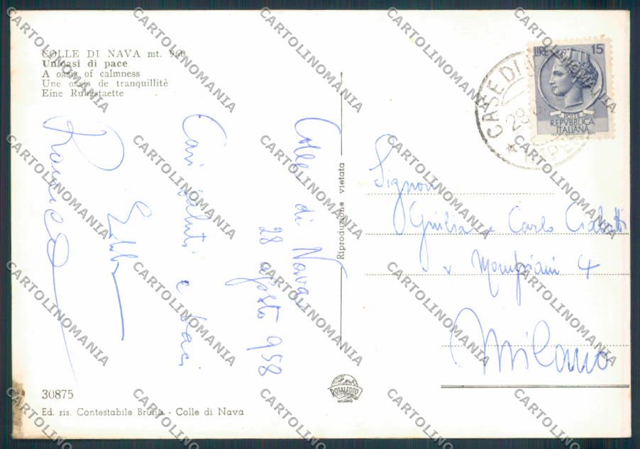 Imperia Colle di Nava foto FG cartolina ZF2440 – retro