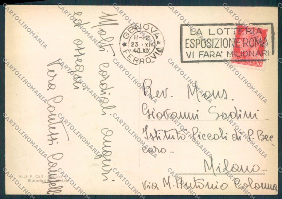 Genova città PIEGHINA FG cartolina ZF2464 – retro