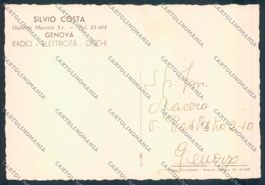 Genova Pubblicitaria città FG cartolina ZF2497 – retro