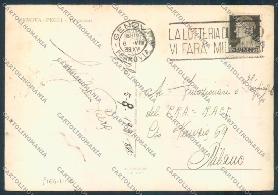 Genova Pegli PIEGHINE foto FG cartolina ZF2569 – retro