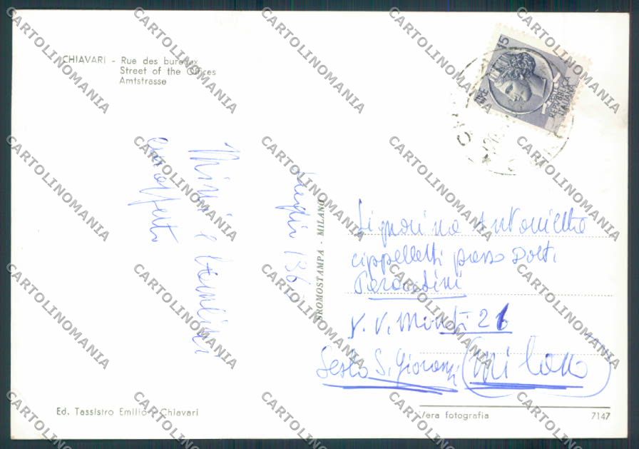 Genova Chiavari foto FG cartolina ZF2599 – retro