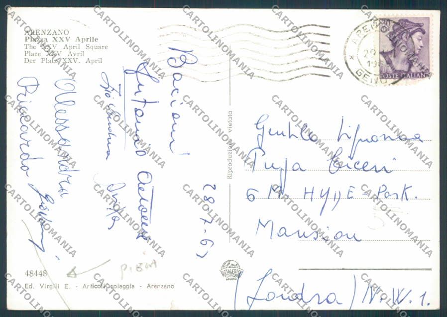 Genova Arenzano PIEGA foto FG cartolina ZF2619 – retro