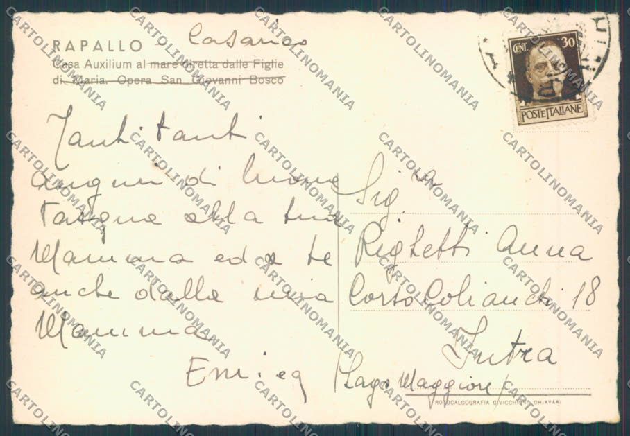 Genova Rapallo FG cartolina ZF2633 – retro