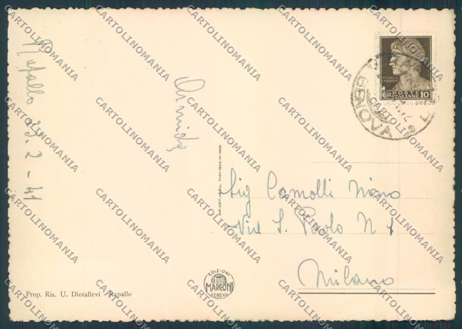 Genova Rapallo FG cartolina ZF2647 – retro