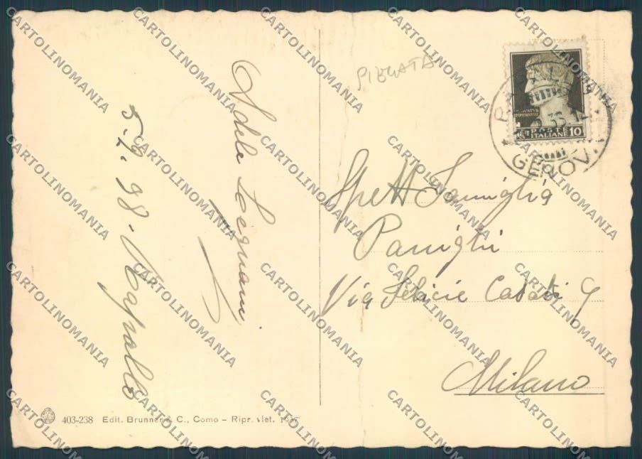 Genova Rapallo PIEGATA FG cartolina ZF2655 – retro