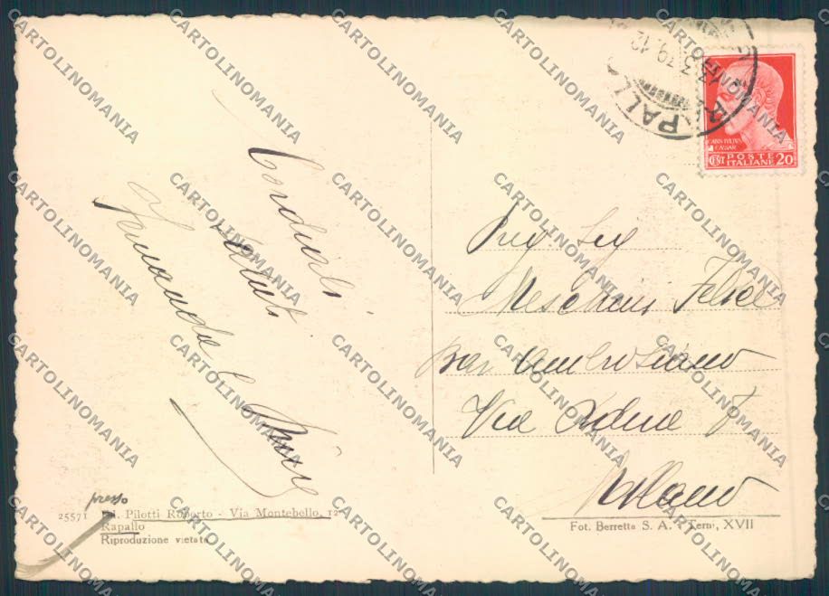 Genova Rapallo FG cartolina ZF2671 – retro