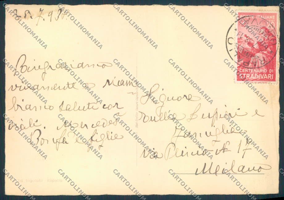 Genova Rapallo FG cartolina ZF2672 – retro