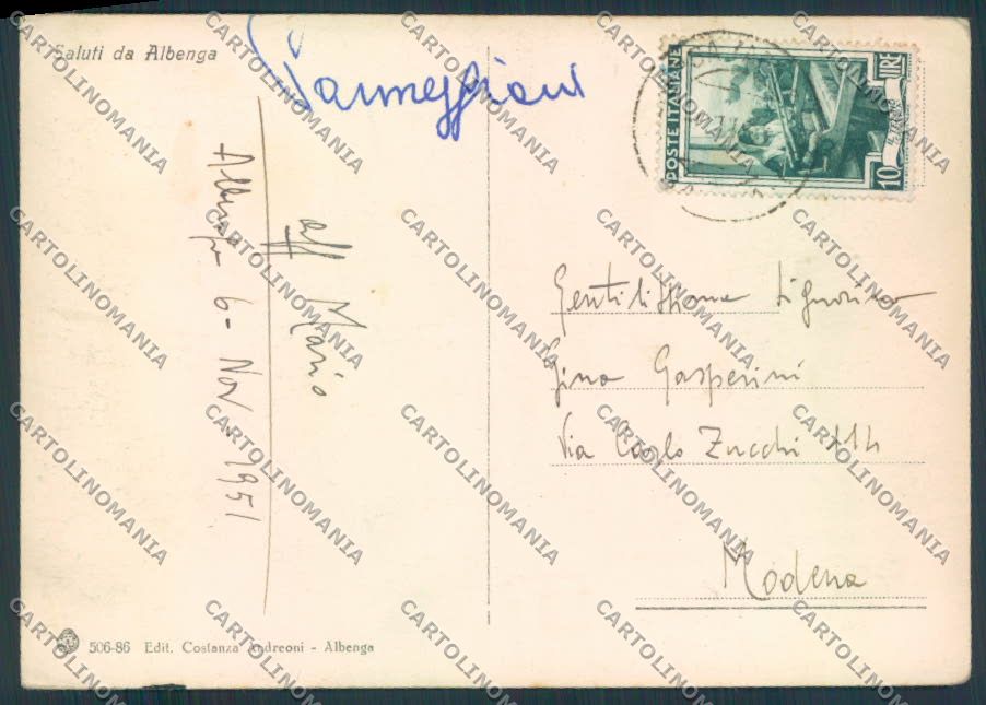 Savona Albenga FG cartolina ZF2702 – retro