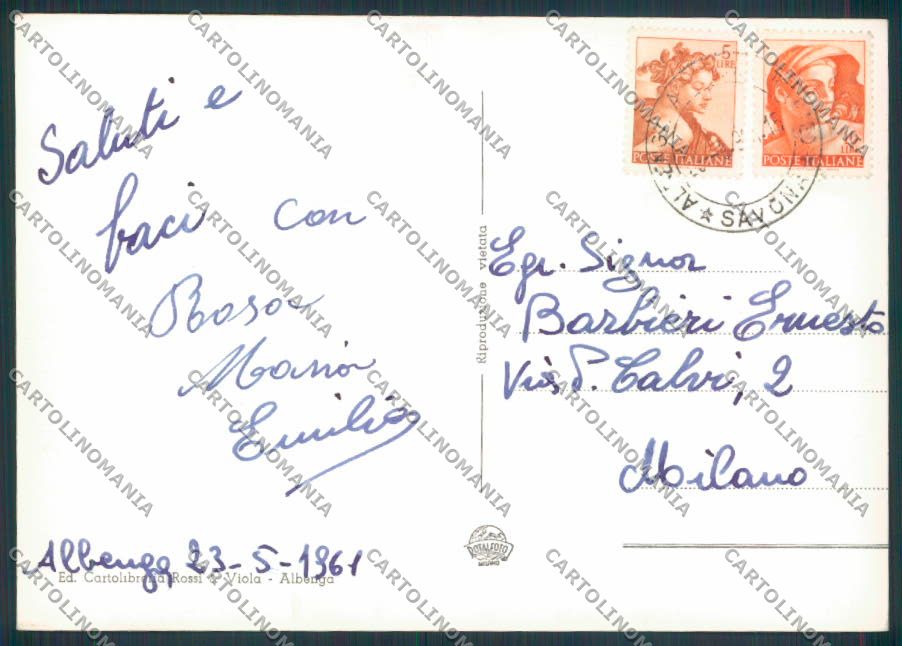 Savona Albenga Saluti da foto FG cartolina ZF2711 – retro