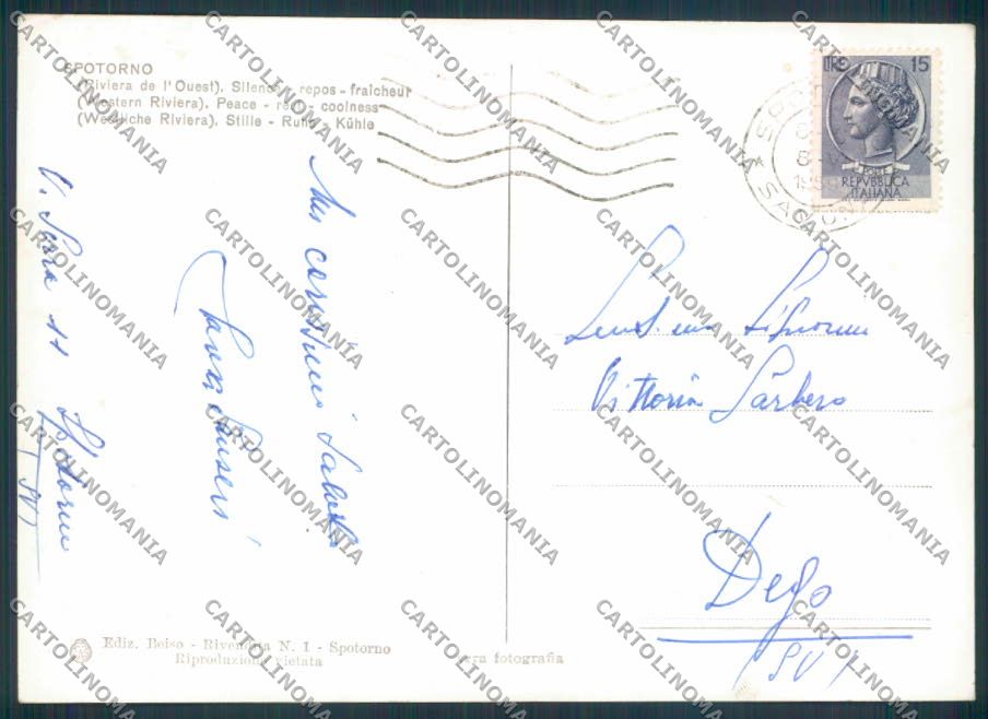 Savona Spotorno foto FG cartolina ZF2720 – retro